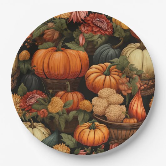 herfstfeestdag papieren bordje (Voorkant)