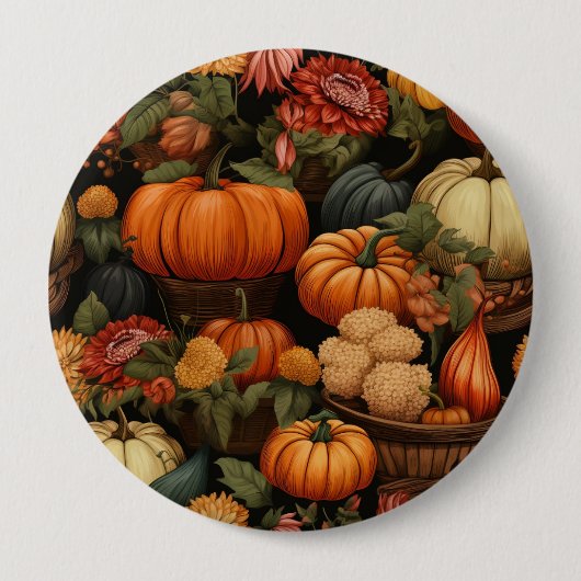 herfstfeestdag ronde button 4,0 cm (Voorkant)