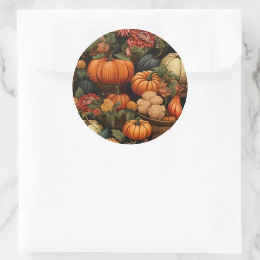 herfstfeestdag ronde sticker (Tas)