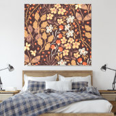 Herfstflora: naadloos patroon canvas afdruk (Insitu (Slaapkamer))