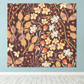 Herfstflora: naadloos patroon canvas afdruk (Insitu (Houten vloer))