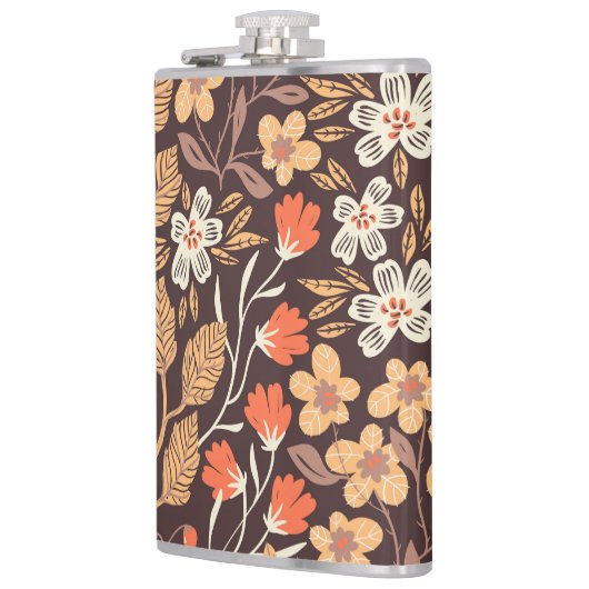 Herfstflora: naadloos patroon heupfles (Links)