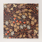 Herfstflora: naadloos patroon legpuzzel (Horizontaal)