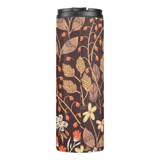 Herfstflora:  naadloos patroon thermosbeker (Achterkant)