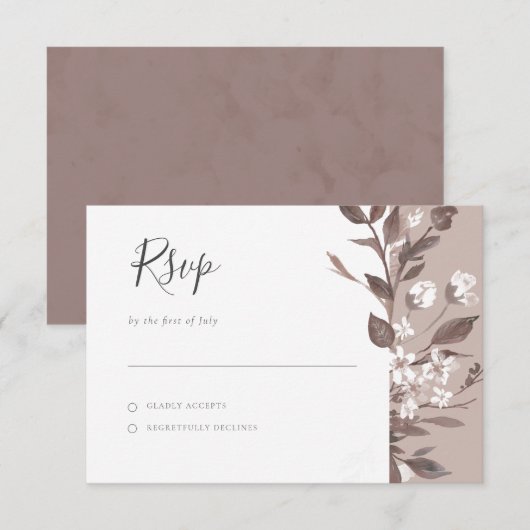 Herfstflora RSVP-kaart RSVP Kaartje (Voorkant / Achterkant)