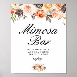 herfstfloraal vrijgezellenfeest mimosa staafteken poster