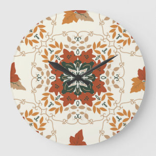 Herfstfluistert: Floral Geometric Blend Grote Klok