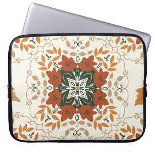 Herfstfluistert: Floral Geometric Blend Laptop Sleeve