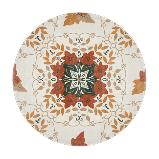 Herfstfluistert: Floral Geometric Blend Snijplank (Voorkant)