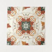 Herfstfluistert: Floral Geometric Blend Wandkleed (Voorkant (horizontaal))