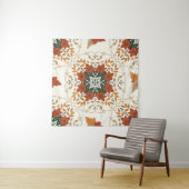 Herfstfluistert: Floral Geometric Blend Wandkleed (In Situ (horizontaal))