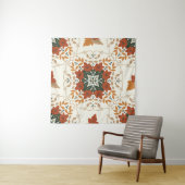 Herfstfluistert: Floral Geometric Blend Wandkleed (In situ)