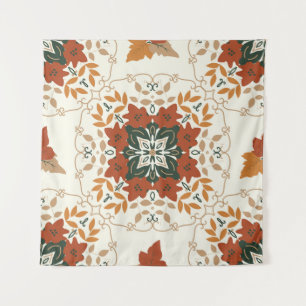 Herfstfluistert: Floral Geometric Blend Wandkleed