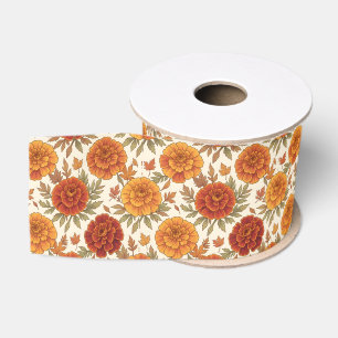 Herfstfluitenkruid bloempatroon grosgrain lint