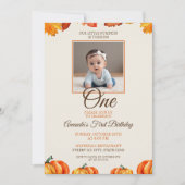 Herfstfoto Pompoen Baby 1e verjaardag Kaart (Voorkant)