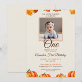 Herfstfoto Pompoen Baby 1e verjaardag Kaart (Voorkant / Achterkant)