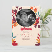 Herfstfoto Zwangerschapsaankondiging Kaart (Staand voorkant)