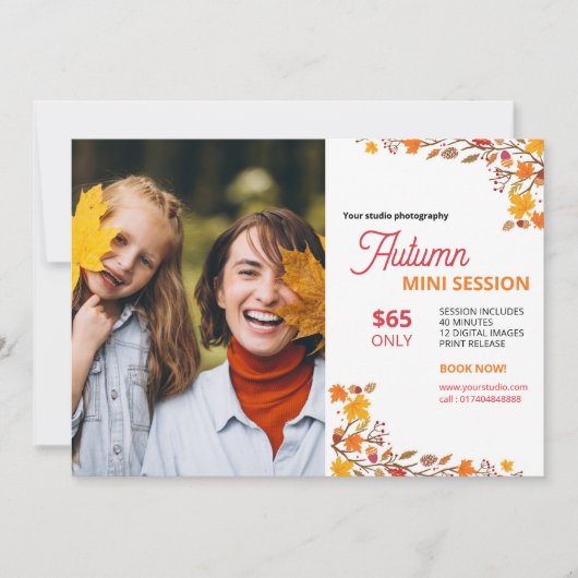 Herfstfotografie Mini sessie Sjabloon (Voorkant)