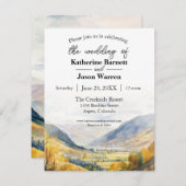 Herfstgebergte Forest Valley Waterverf Kaart (Voorkant / Achterkant)