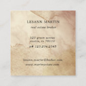 Herfstgebladerte Elegant bloemenvierkant visitekaa Vierkante Visitekaartje (Achterkant)