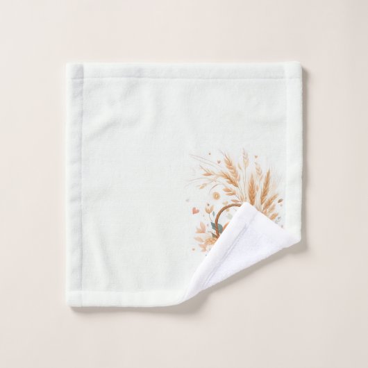 Herfstgebladerte en bloemen met pompoenen en appel bad handdoek (Wasdoekje)