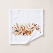 Herfstgebladerte en pompoen en vogels bad handdoek (Wasdoekje)