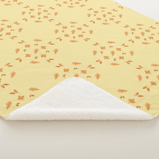 Herfstgebladerte geel en Sinaasappel Sherpa Deken (3/4)