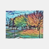 Herfstgebladerte in het park fleece deken (Voorkant (Horizontaal))