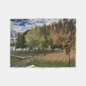 Herfstgebladerte in het park fleece deken (Voorkant (Horizontaal))