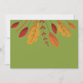 Herfstgebladerte Thanksgiving Feest Groene Uitnodi Kaart (Achterkant)
