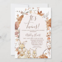 Herfstgebladerte Twins Bunny Kittens Baby shower