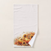 Herfstgebladerte, zonnebloemen en pompoenen bad handdoek (Handdoek)