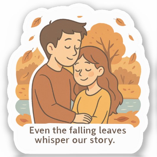 Herfstgefluister van de liefde sticker (Voorkant)