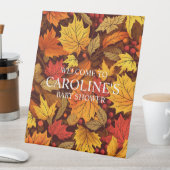 Herfstgeïnspireerd baby shower reclamebord met voetstuk (Insitu)