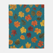 Herfstgekleurde bladeren fleece deken (Voorkant)