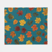 Herfstgekleurde bladeren fleece deken (Voorkant (Horizontaal))