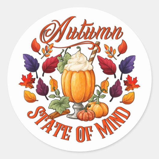 Herfstgemoedstoestand Ronde Sticker (Voorkant)