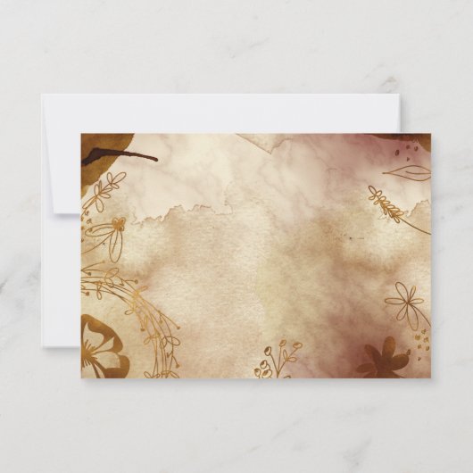 herfstgevoel florale RSVP Response Kaart (Achterkant)