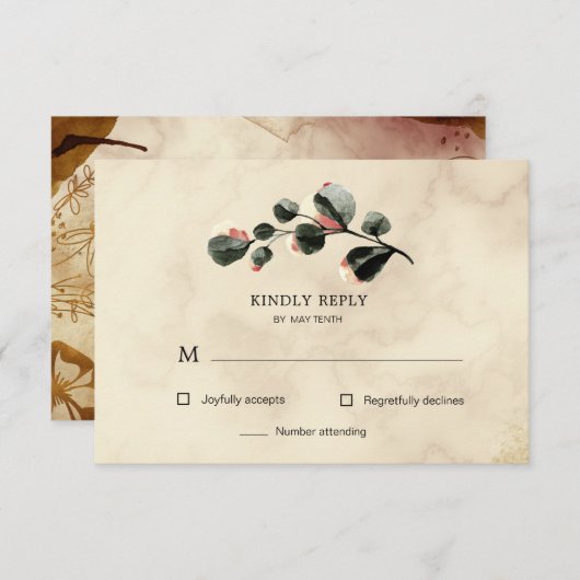 herfstgevoel florale RSVP Response Kaart (Voorkant / Achterkant)