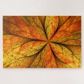 Herfstgevoel, moderne abstracte fractale bloem legpuzzel (Horizontaal)