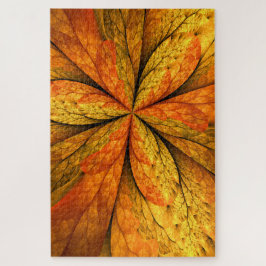 Herfstgevoel, moderne abstracte fractale bloem legpuzzel