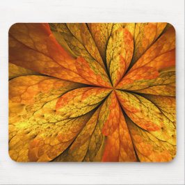 Herfstgevoel, moderne abstracte fractale bloem muismat