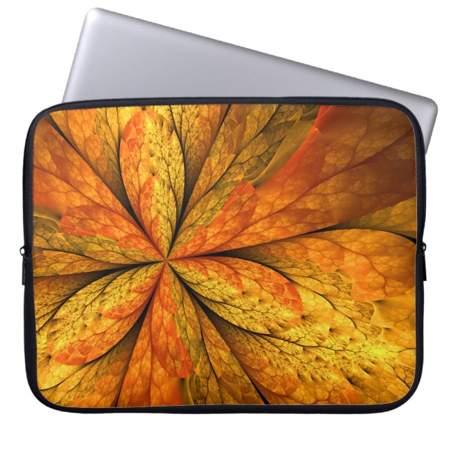 Herfstgevoel, moderne Abstracte fractale ventilato Laptop Sleeve (Voorkant)