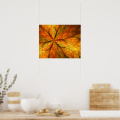 Herfstgevoel, moderne Abstracte fractale ventilato Poster (Keuken)