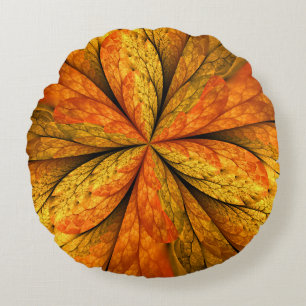 Herfstgevoel, moderne Abstracte fractale ventilato Rond Kussen
