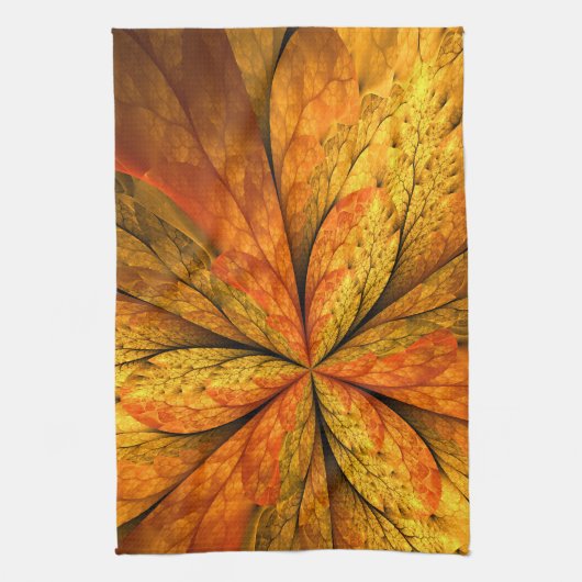 Herfstgevoel, moderne Abstracte fractale ventilato Theedoek (Verticaal)