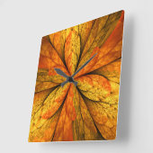Herfstgevoel, moderne Abstracte fractale ventilato Vierkante Klok (Hoek)