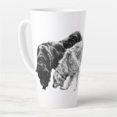 Herfstgezellen in de schaduw latte mok (Linkerhoek)