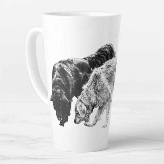 Herfstgezellen in de schaduw latte mok (Linkerhoek)