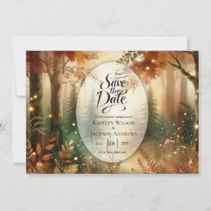 Herfstglans in de Betoverde Bos Huwelijk Save The Date